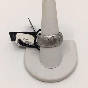 MOOBY AMORE silver tone textured chunky ring Sz 9 1/2